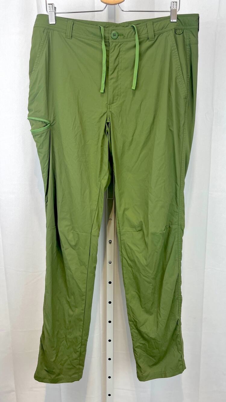 REI Mens Trailmade Pants 216255 Zip Fly Pockets Stretch Nylon Green Size 36 x 34